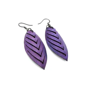 Terrabyte 14 [S] // Leather Earrings - Medium Purple
