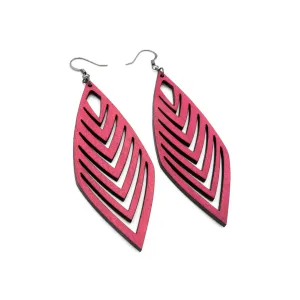 Terrabyte 18 // Leather Earrings - Fuchsia