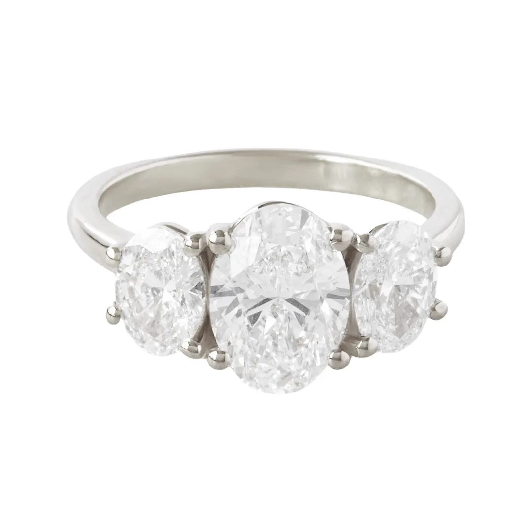 Three Stone Oval Lab Grown Diamonds Engagement ring