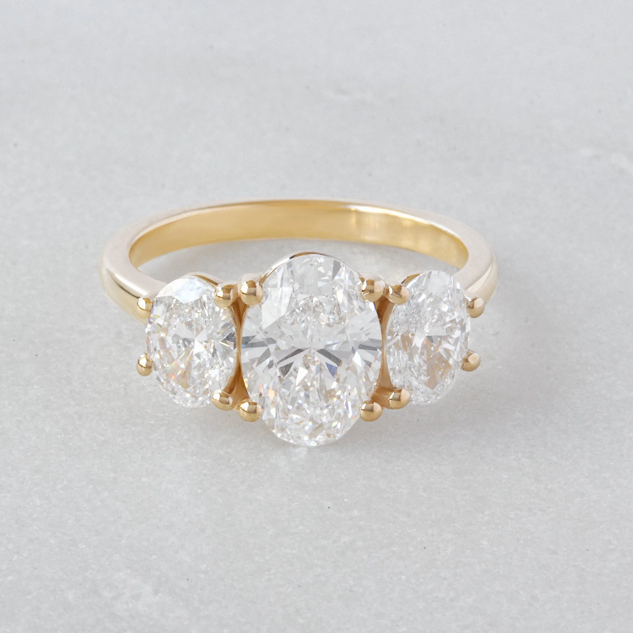 Three Stone Oval Lab Grown Diamonds Engagement ring