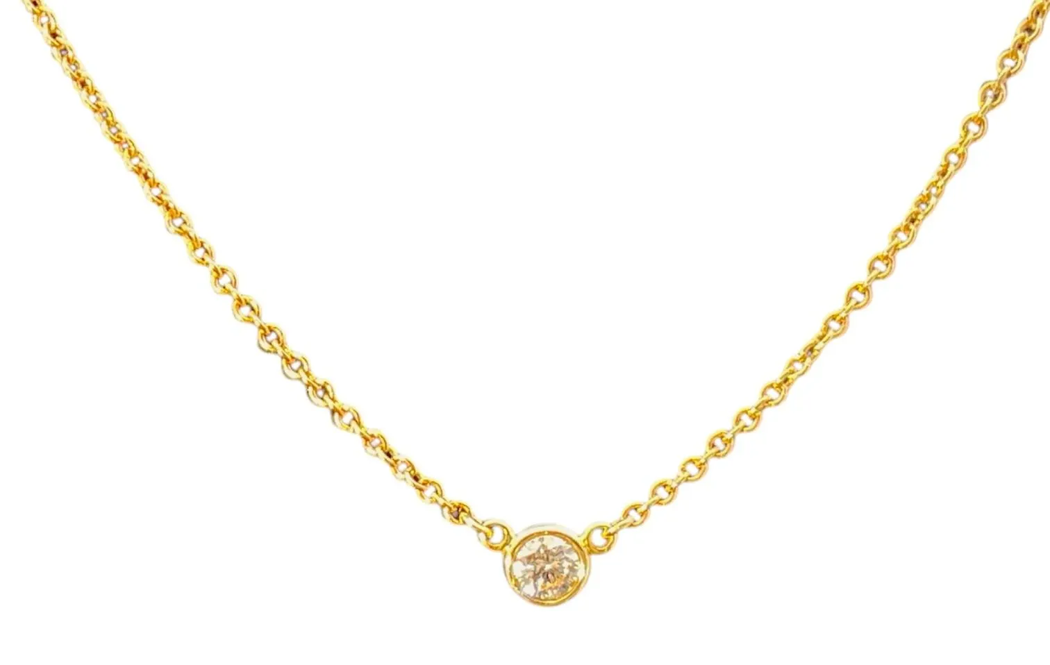 Tiffany & Co. 0.15ct 18k YG Peretti Diamond Necklace