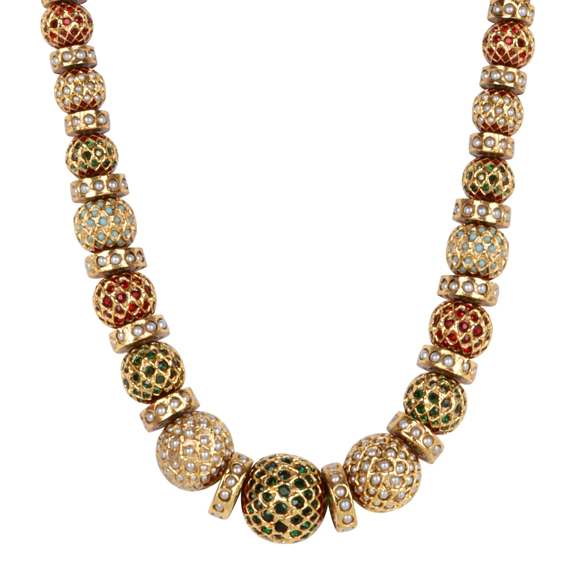 Traditional Gold-Toned Beaded Sona Moti Necklace