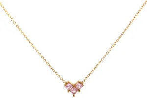 Trio Sparkling Pink Stone Necklace