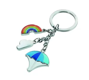 Troika Rainbow, Cloud, and Umbrella Key Chain