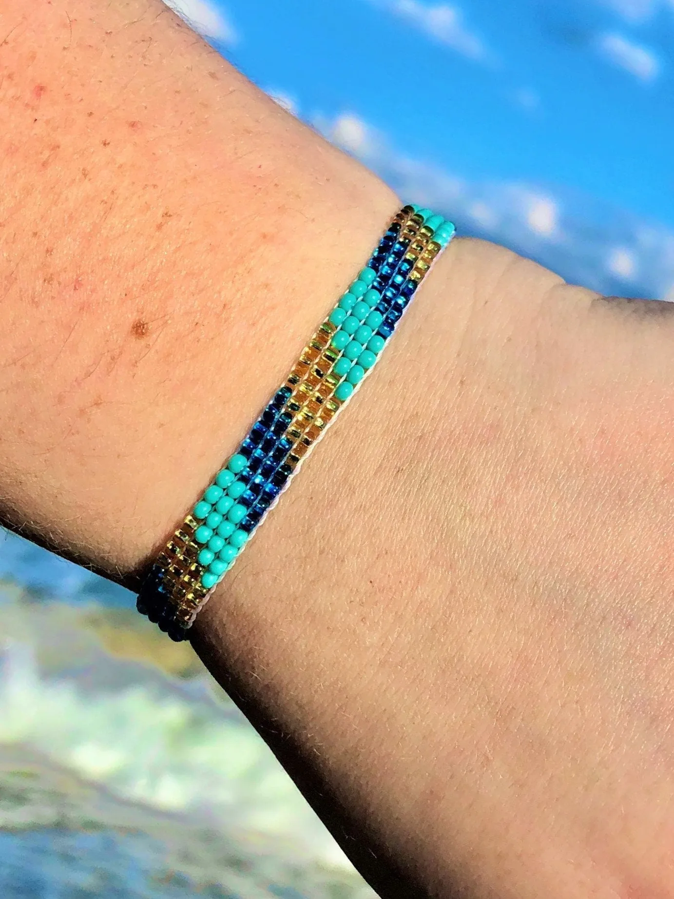 Turquoise Blue Skinny Boho Bracelet