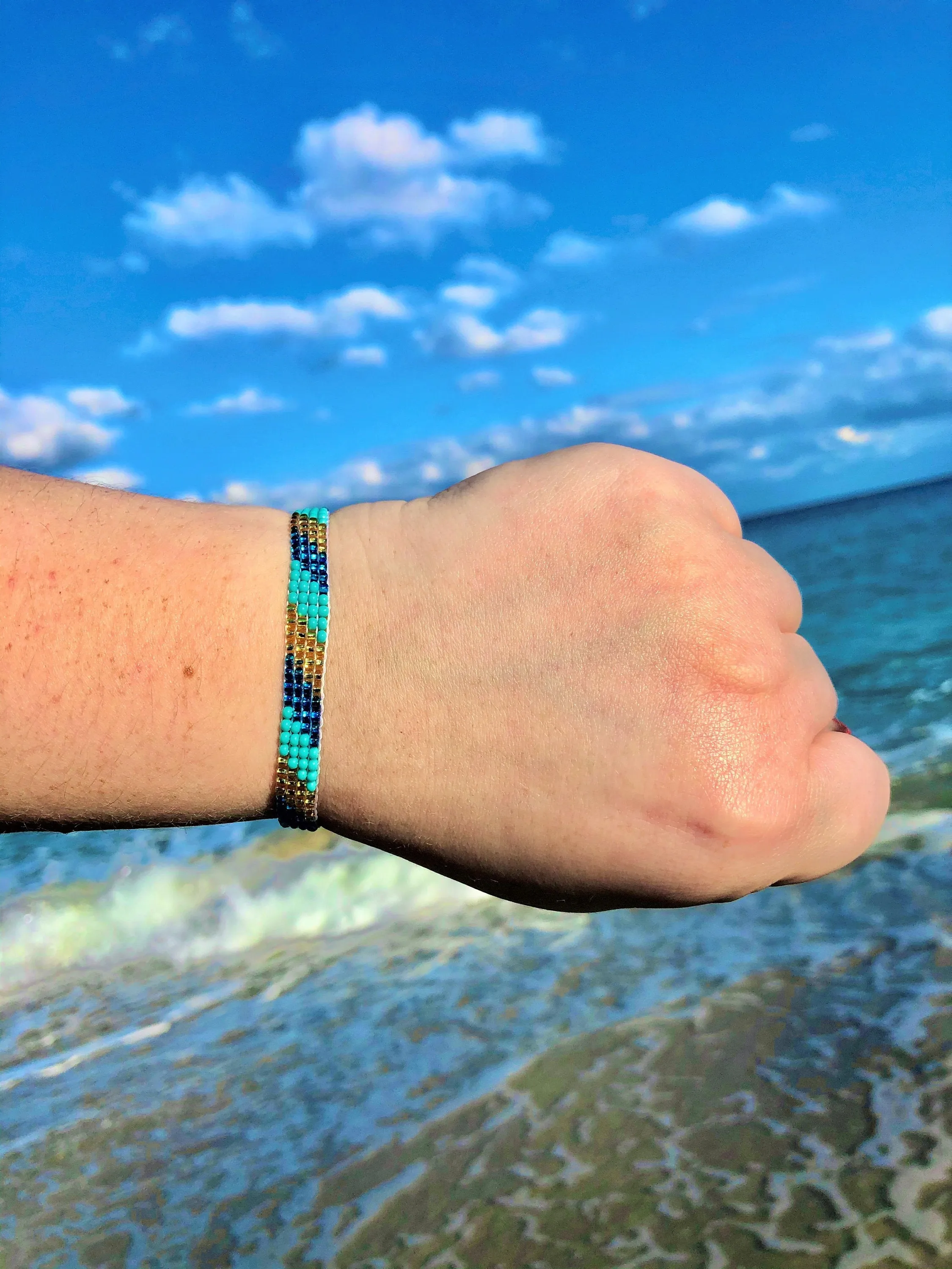Turquoise Blue Skinny Boho Bracelet