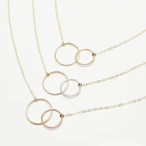 Unity Linked Large Circle Gold Necklace