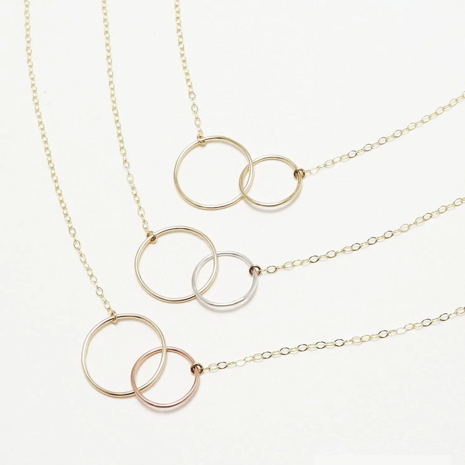 Unity Linked Large Circle Gold Necklace