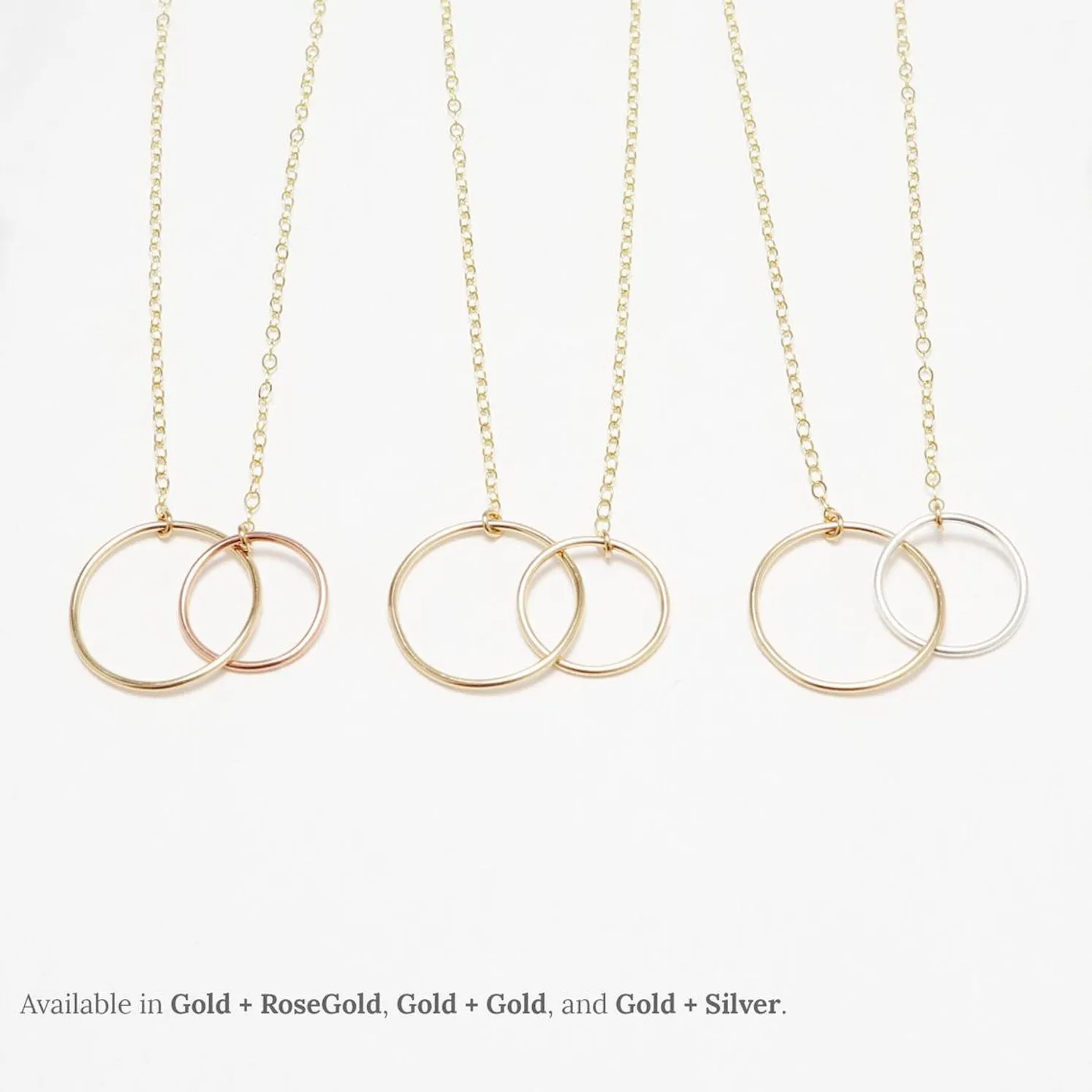Unity Linked Large Circle Gold Necklace