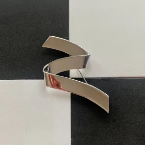Vintage Monet Silver-Toned Ribbon Brooch