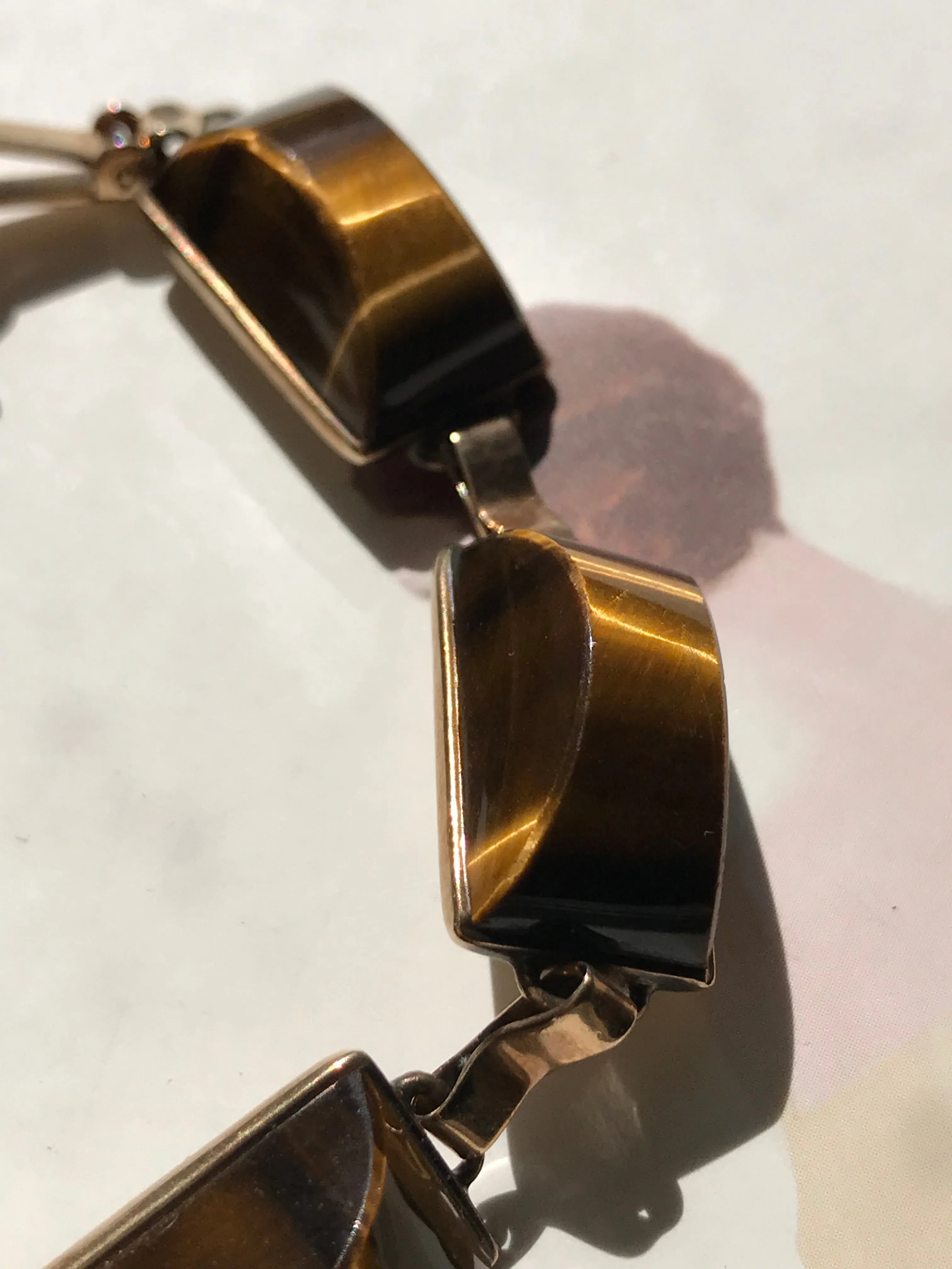 Vintage Tiger's Eye Cabochon Bracelet