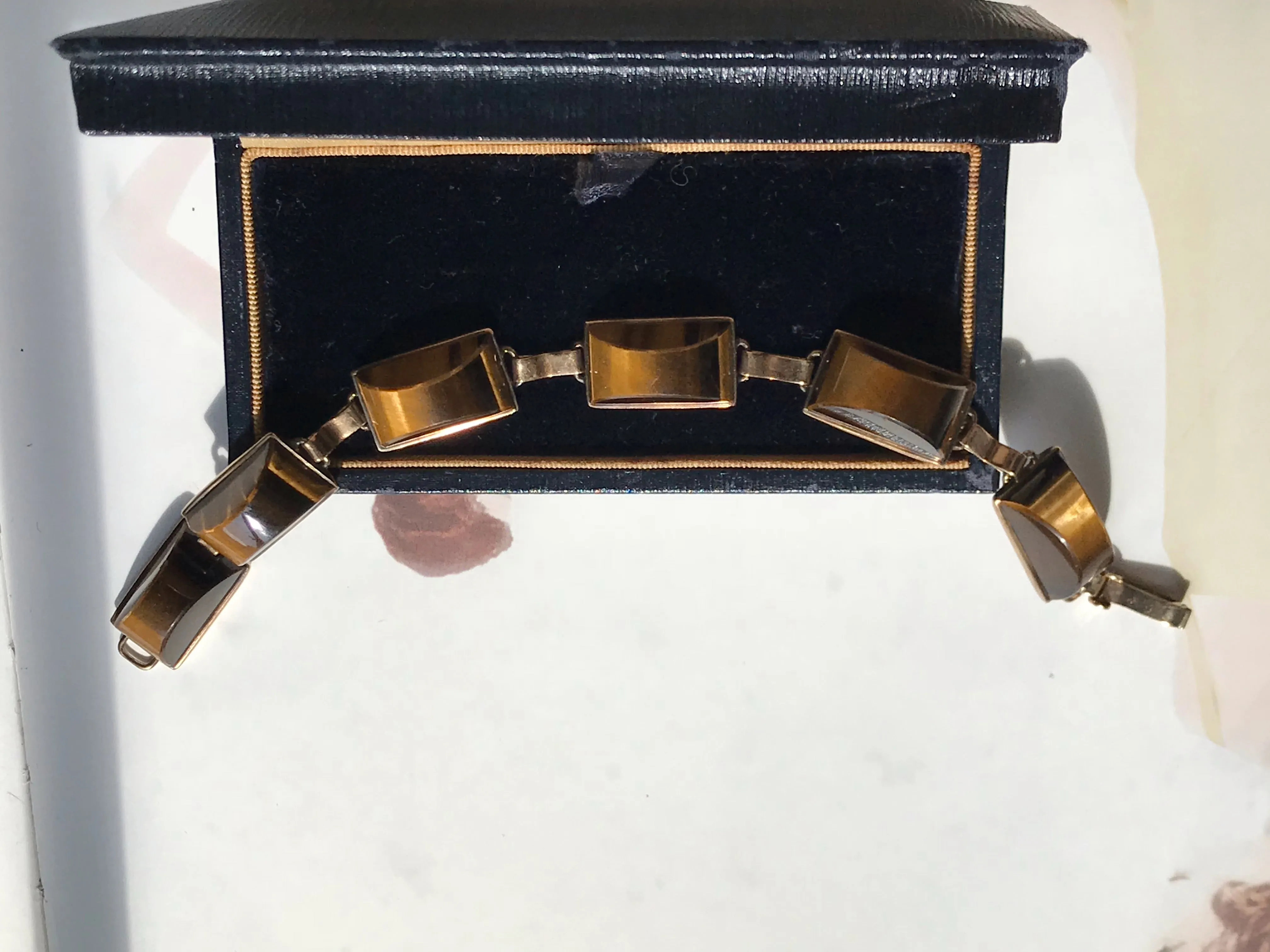 Vintage Tiger's Eye Cabochon Bracelet