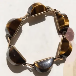Vintage Tiger's Eye Cabochon Bracelet
