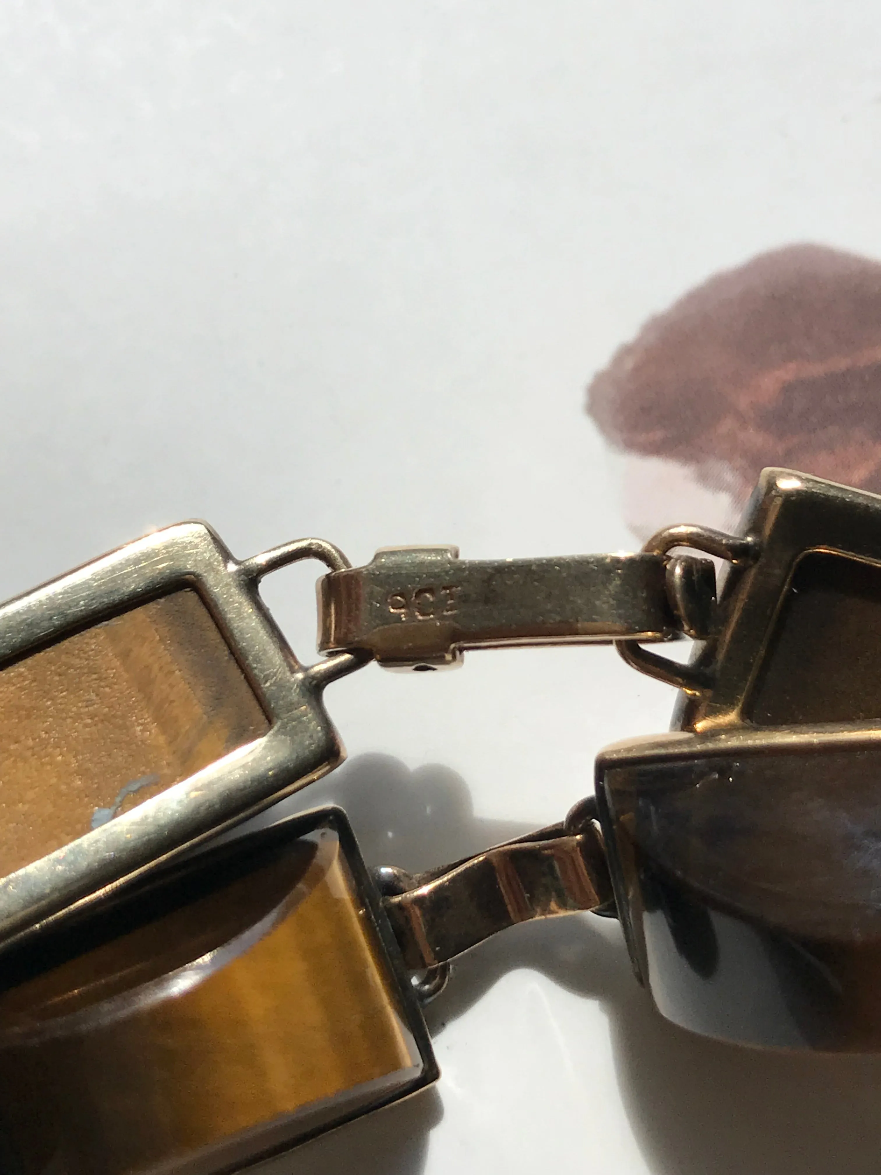 Vintage Tiger's Eye Cabochon Bracelet