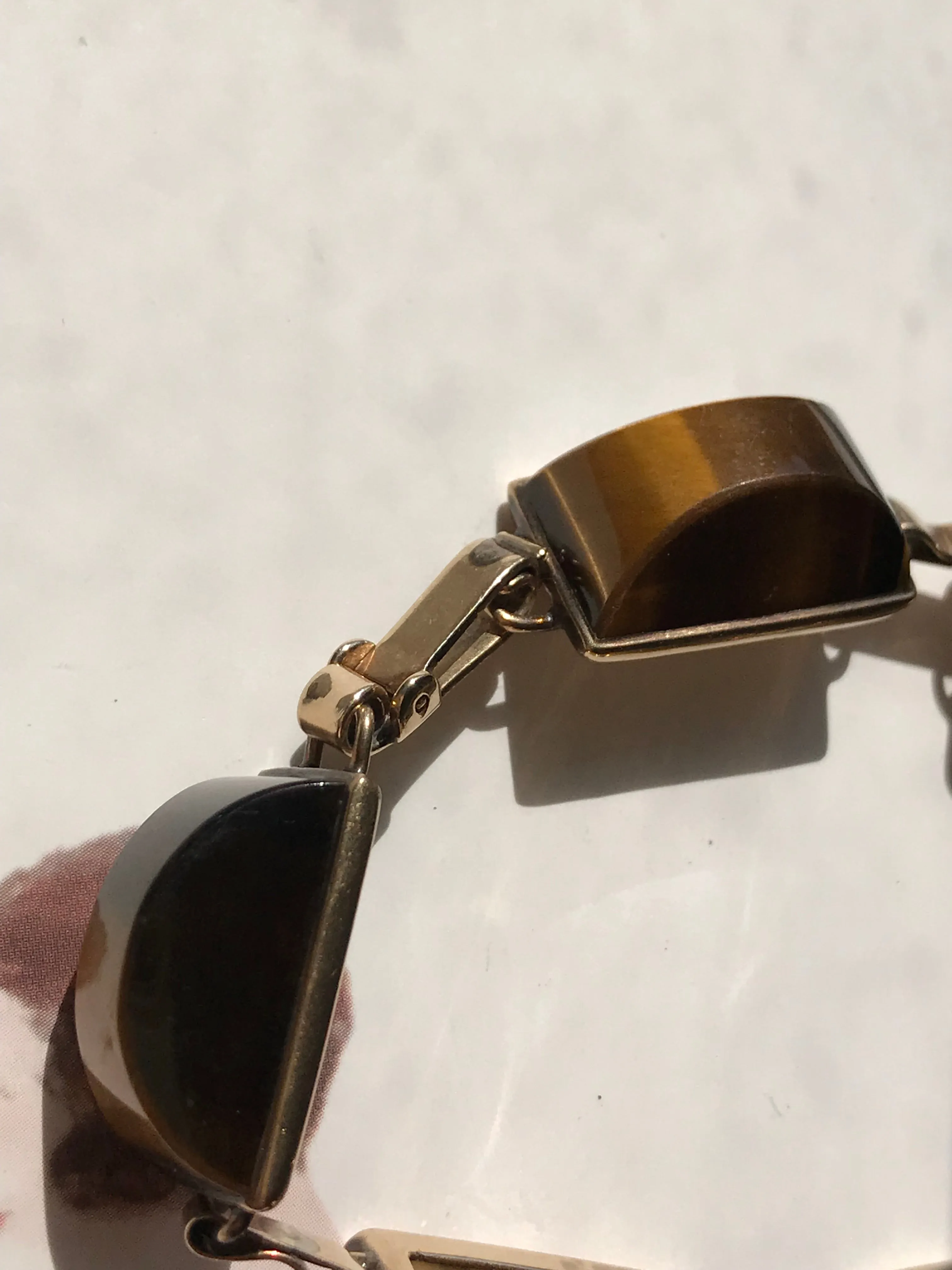 Vintage Tiger's Eye Cabochon Bracelet
