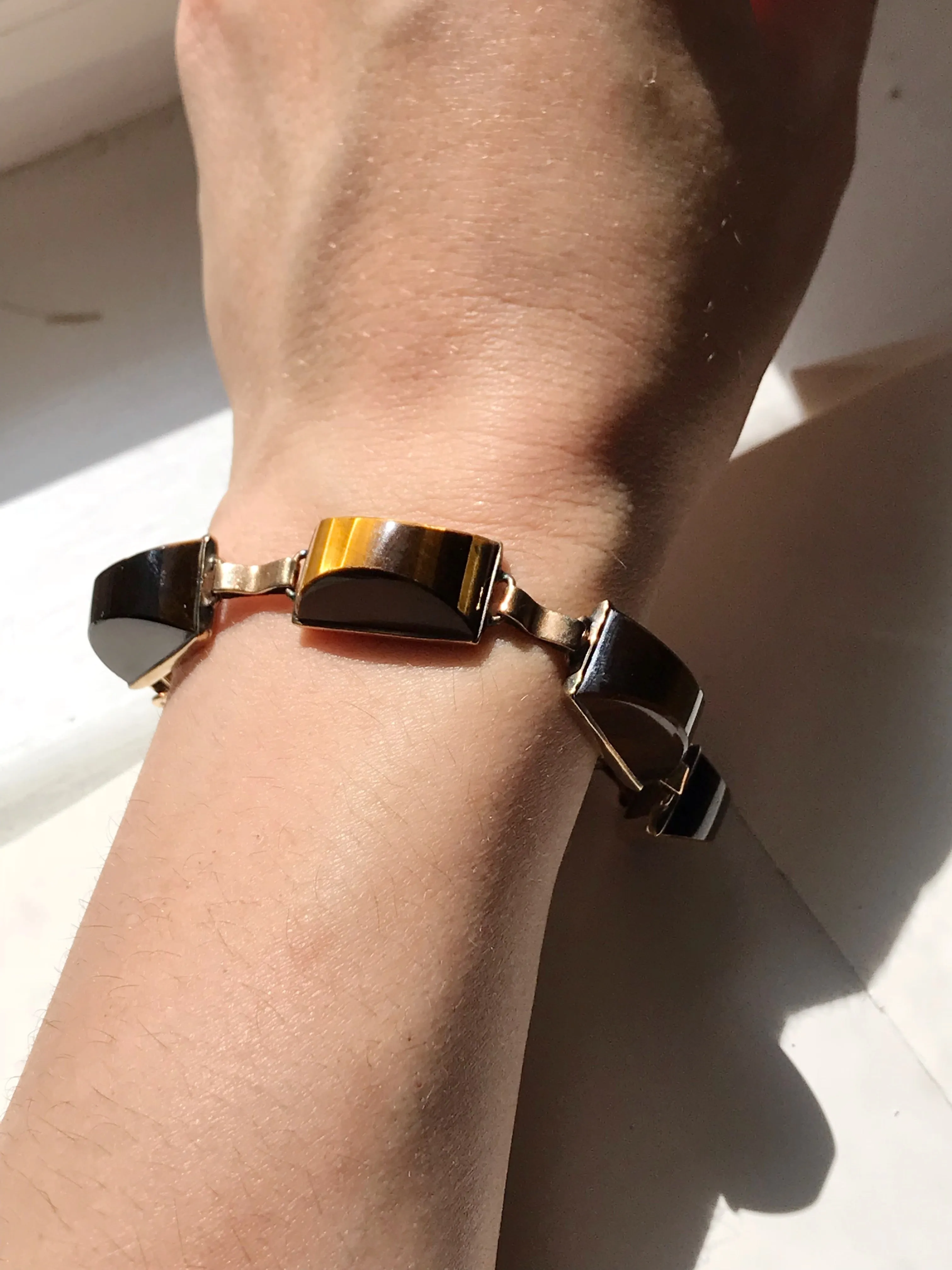 Vintage Tiger's Eye Cabochon Bracelet