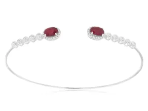 White Gold Ruby Bangle