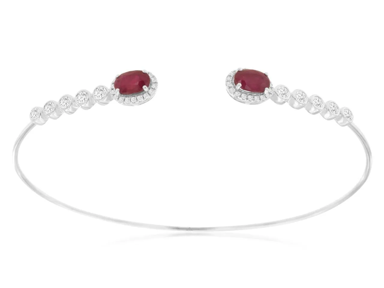 White Gold Ruby Bangle