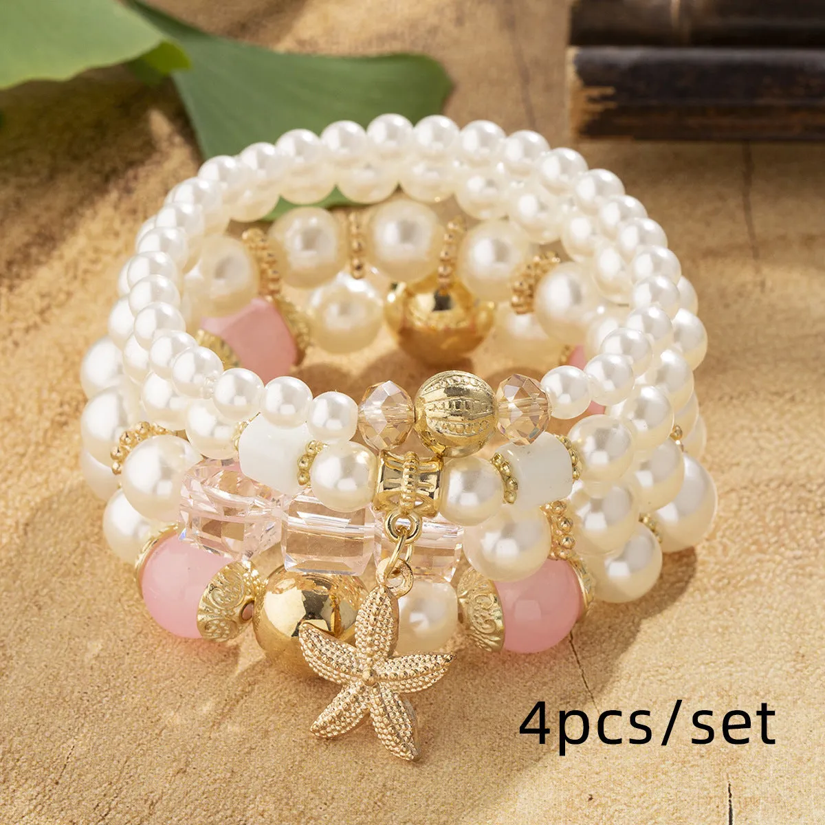 Wholesale bohemian starfish Pearl multi-layer beaded bracelet jewelry