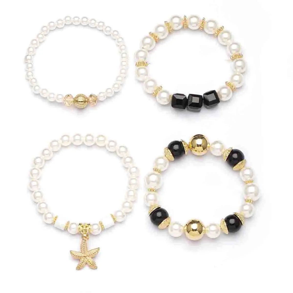 Wholesale bohemian starfish Pearl multi-layer beaded bracelet jewelry