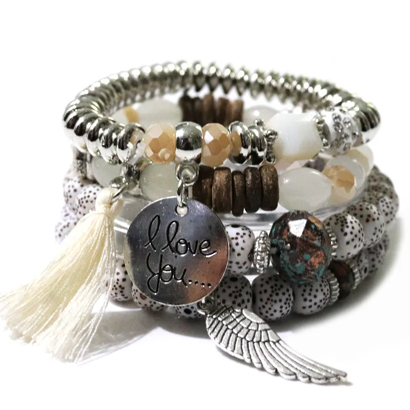 Wholesale Bohemian Tassel Multilayer Beaded Bracelet