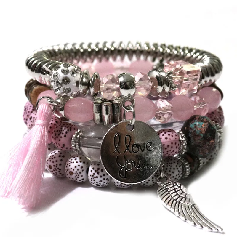 Wholesale Bohemian Tassel Multilayer Beaded Bracelet