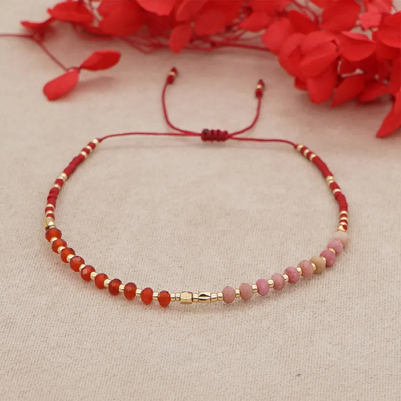 Wholesale Bracelet Glass Simple Bohemian Ethnic Onyx Natural OLY-BT-GBH003