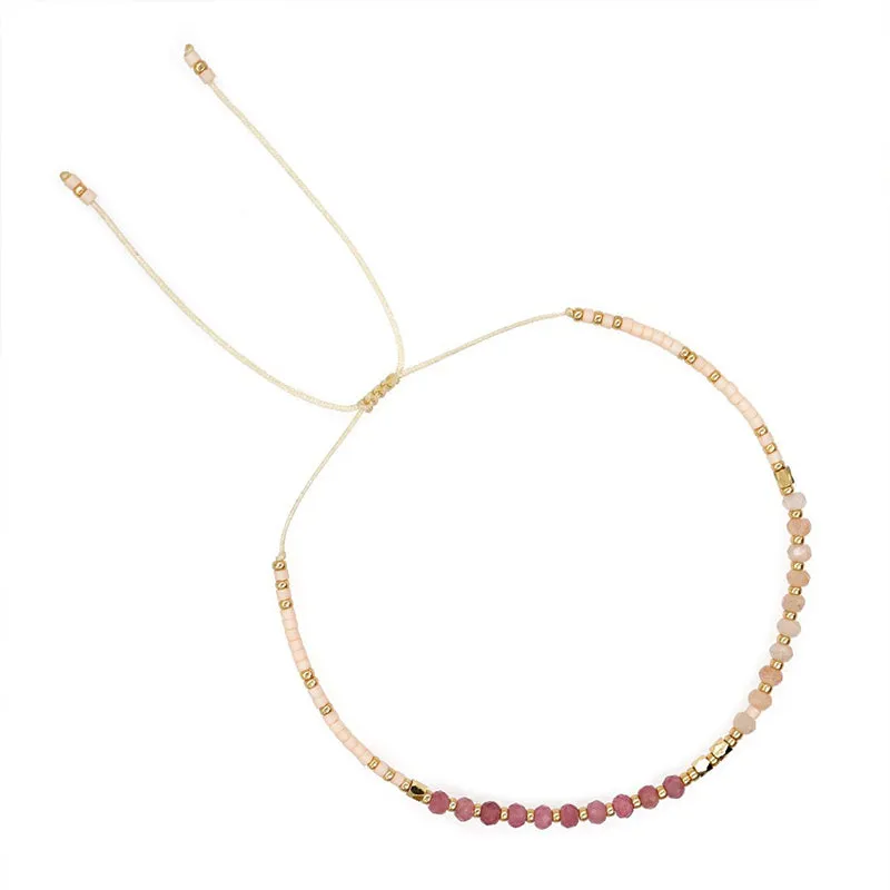 Wholesale Bracelet Glass Simple Bohemian Ethnic Onyx Natural OLY-BT-GBH003