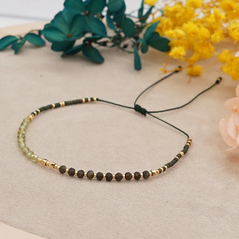 Wholesale Bracelet Glass Simple Bohemian Ethnic Onyx Natural OLY-BT-GBH003