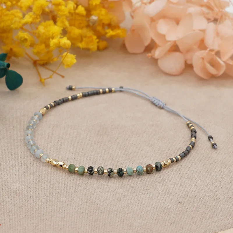 Wholesale Bracelet Glass Simple Bohemian Ethnic Onyx Natural OLY-BT-GBH003