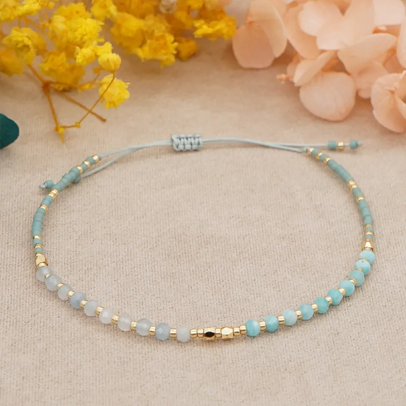 Wholesale Bracelet Glass Simple Bohemian Ethnic Onyx Natural OLY-BT-GBH003