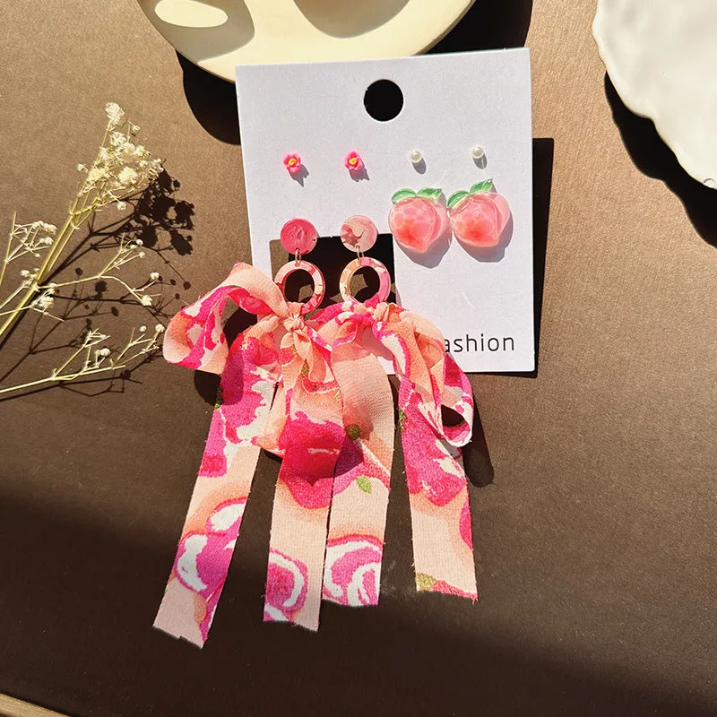 Wholesale Fresh Forest Fabric Earrings Set