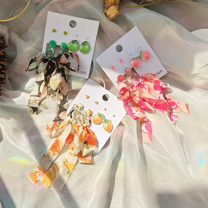 Wholesale Fresh Forest Fabric Earrings Set