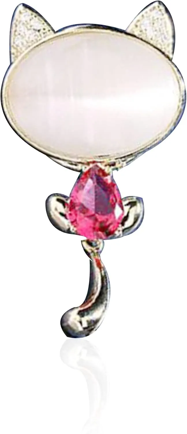 Women Vintage Crystal Cute Cat Brooches For Women Pins Clothing Bag Accessories