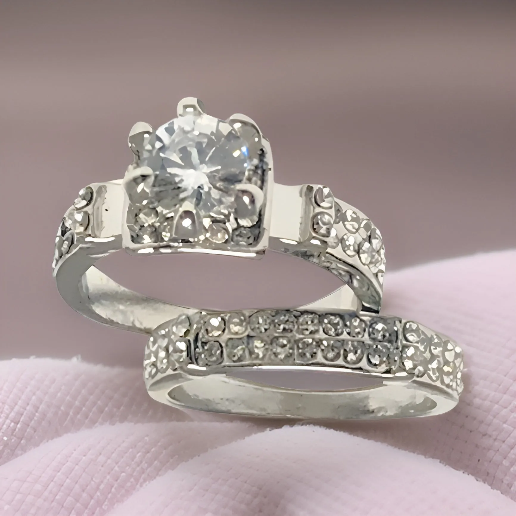 Women's Bridal Marriage Engagement Ring Set