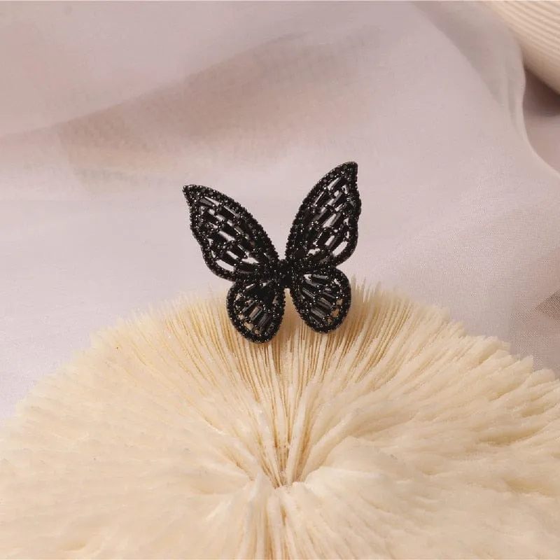 Zircon Butterfly Ring Luxury Shiny Cocktail Party Rings For Women